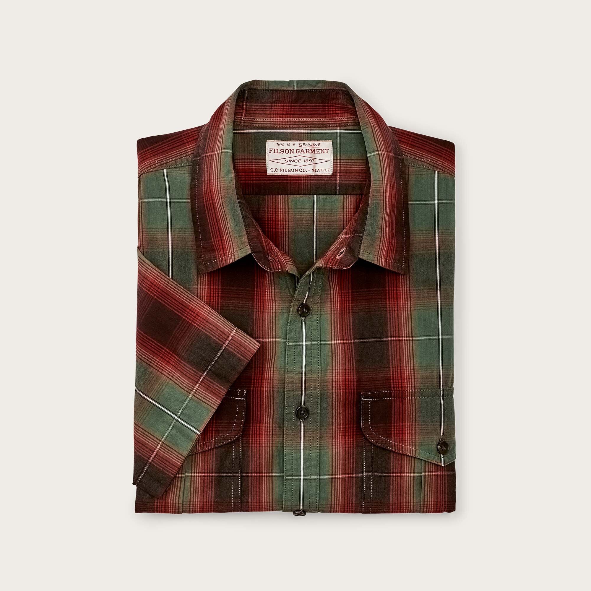 FILSON'S WASHED SHORT SLEEVE FEATHER CLOTH SHIRT - Image 3