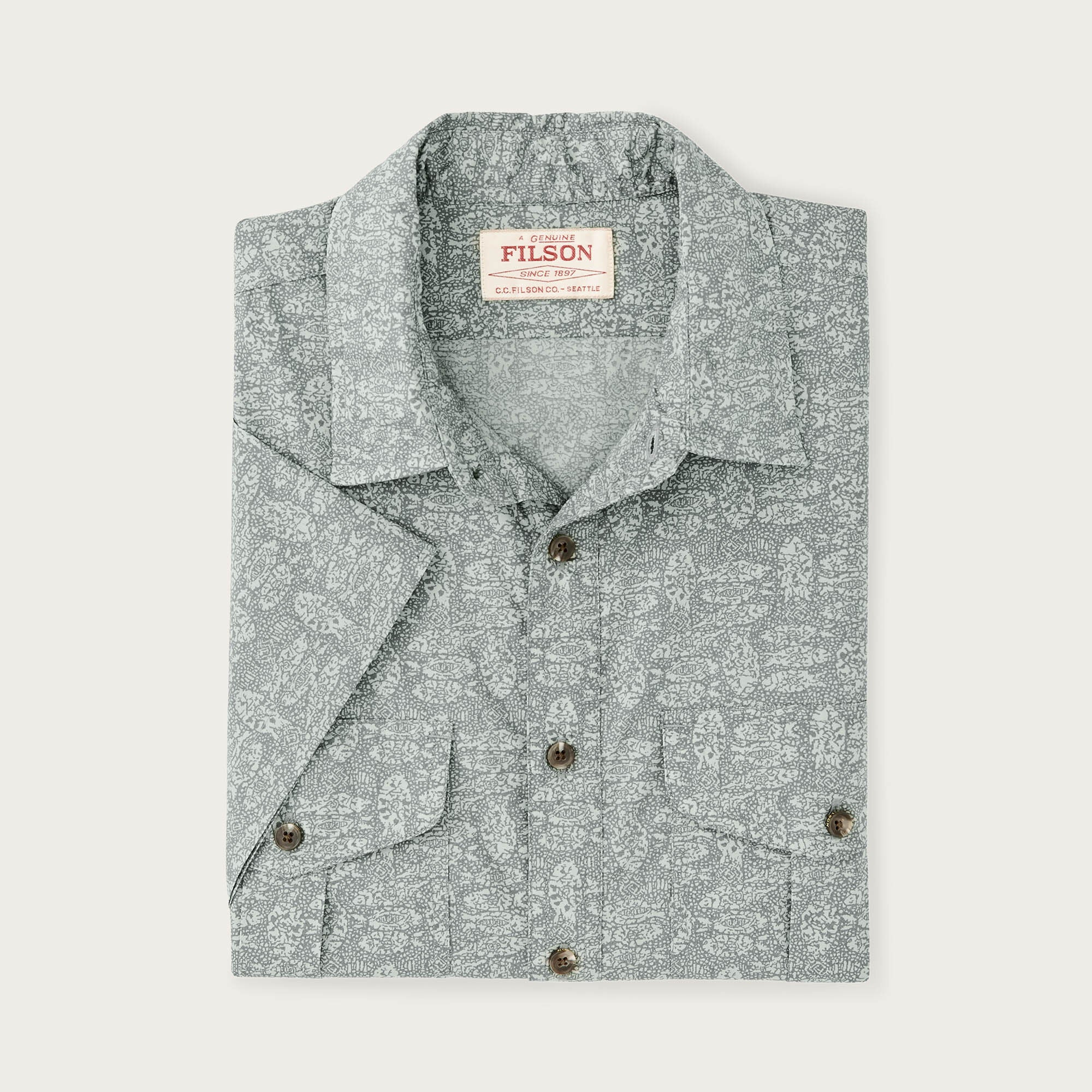 FILSON'S WASHED SHORT SLEEVE FEATHER CLOTH SHIRT - Image 2