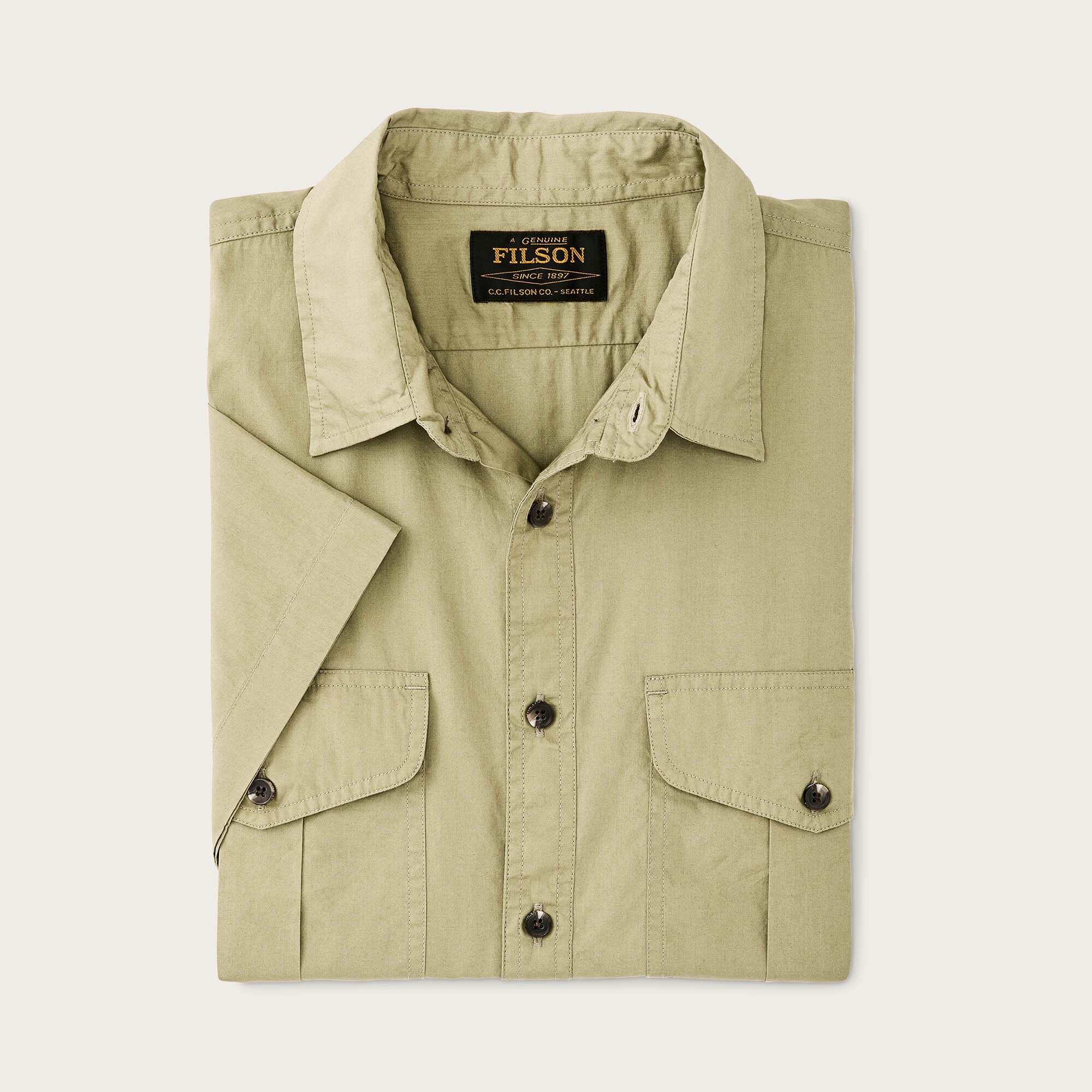 FILSON'S WASHED SHORT SLEEVE FEATHER CLOTH SHIRT - Image 3