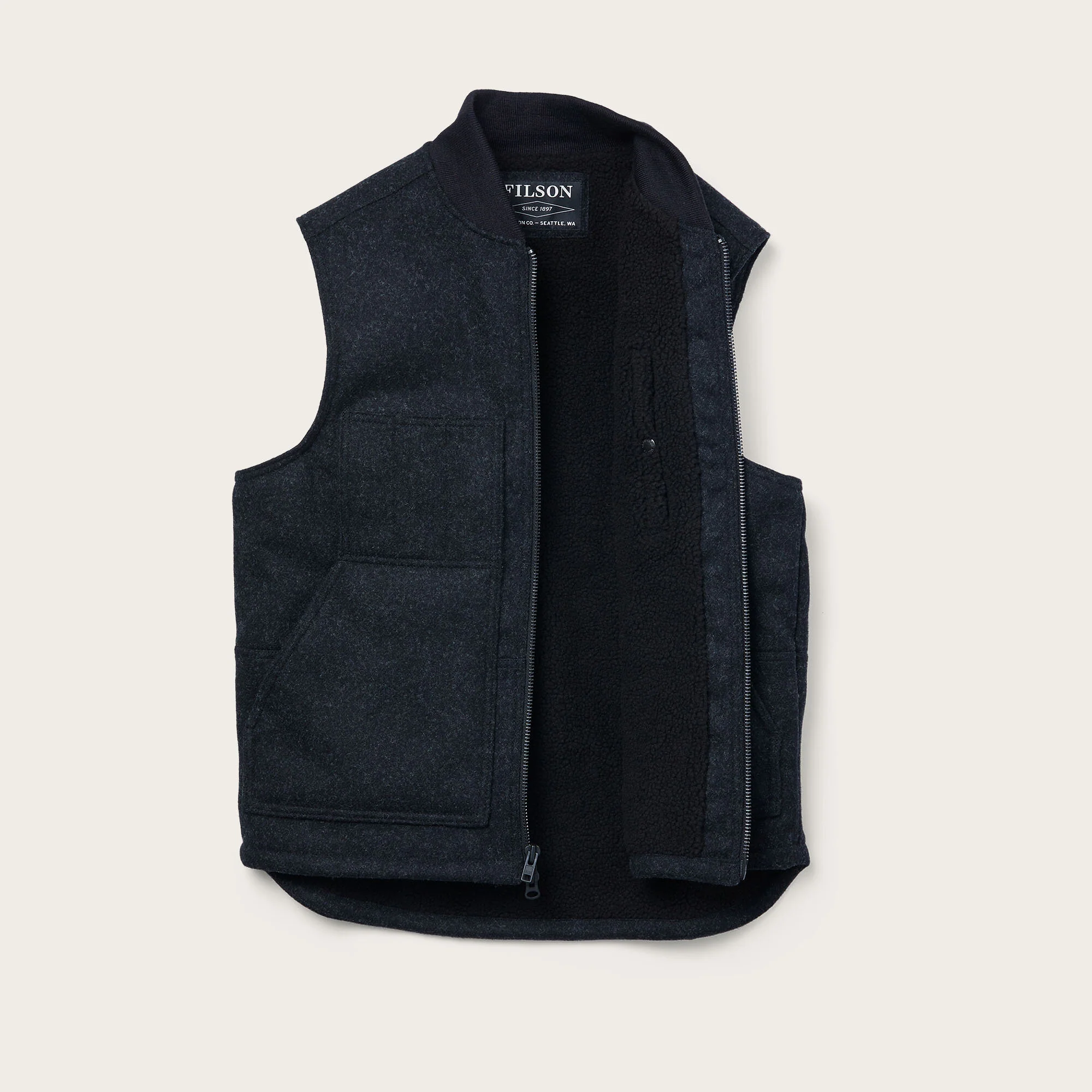 LINED MACKINAW WOOL WORK VEST - Image 3