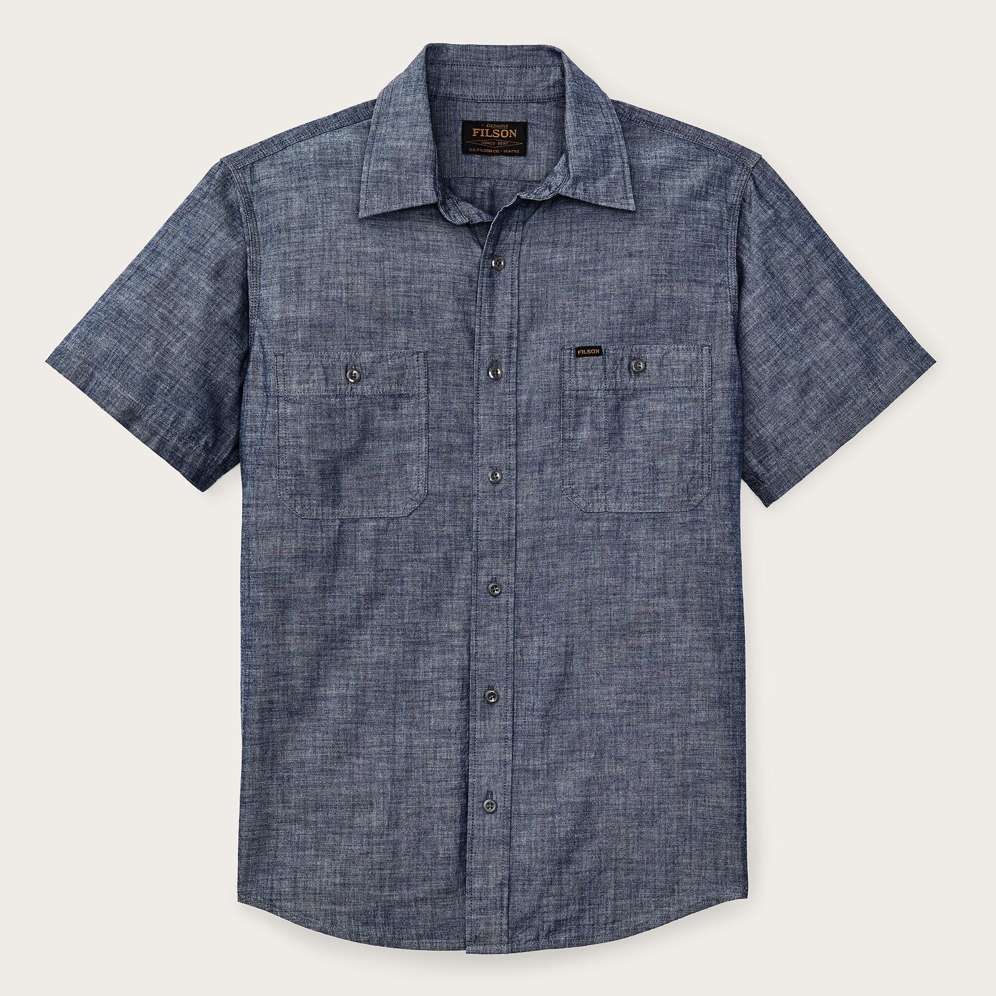SHORT SLEEVE CHAMBRAY SHIRT