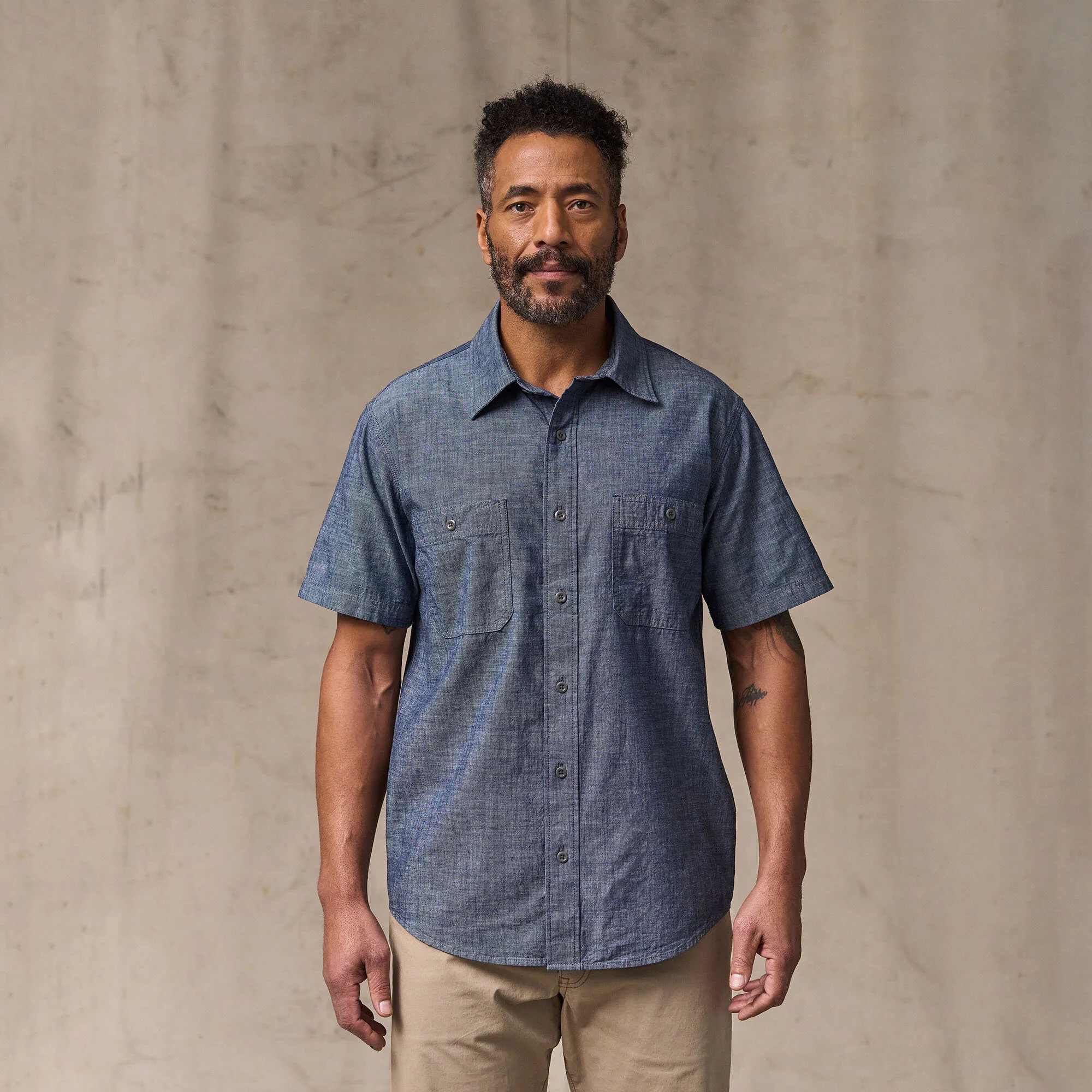 SHORT SLEEVE CHAMBRAY SHIRT - Image 5