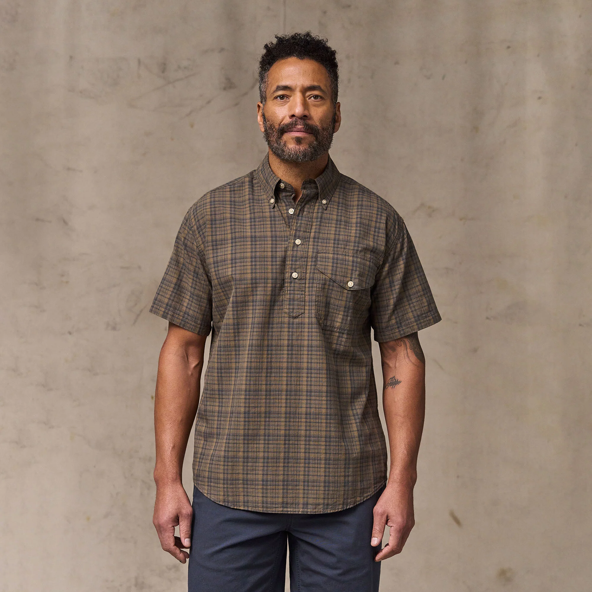 SHORT SLEEVE MADRAS POPOVER SHIRT - Image 6
