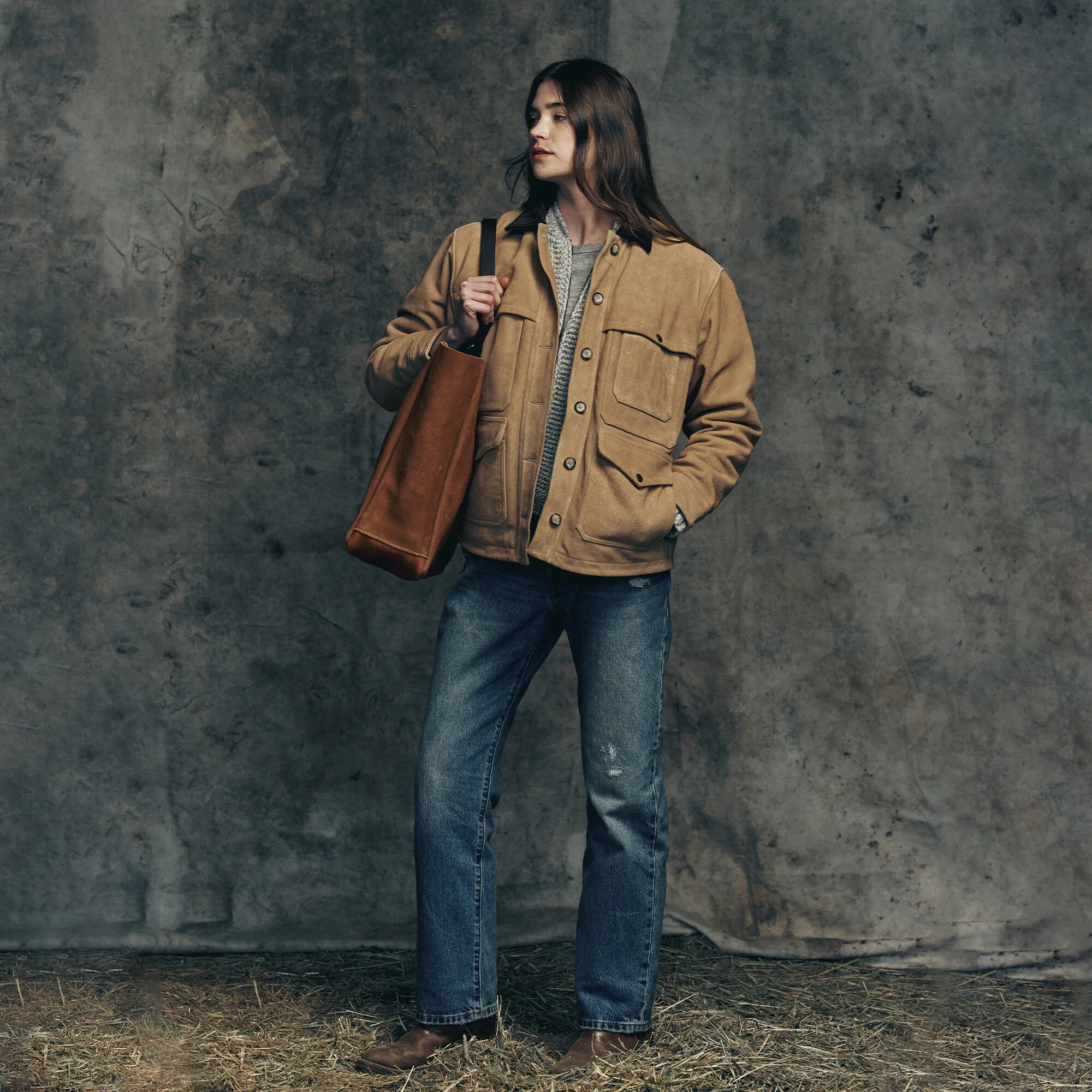 SUEDE OPEN TOTE BAG - Image 6