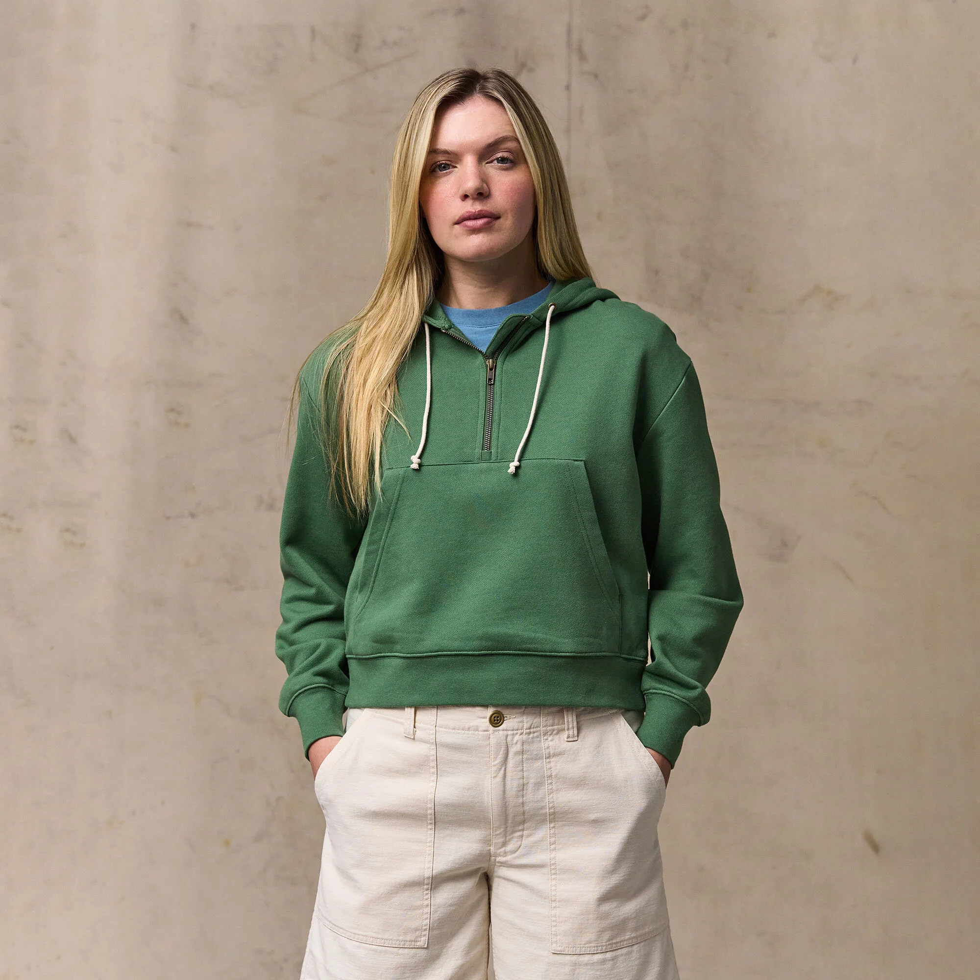 WOMEN'S FRENCH TERRY HALF-ZIP HOODIE - Image 6