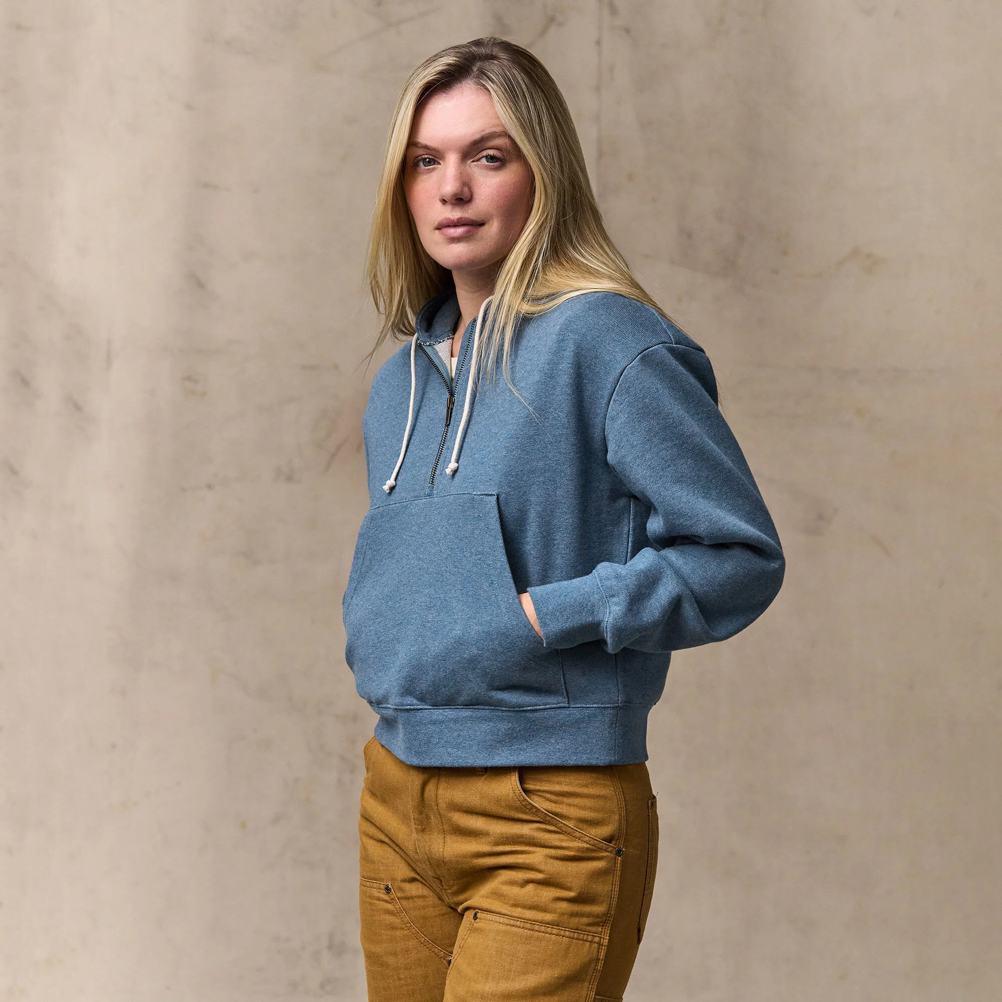 WOMEN'S FRENCH TERRY HALF-ZIP HOODIE - Image 7