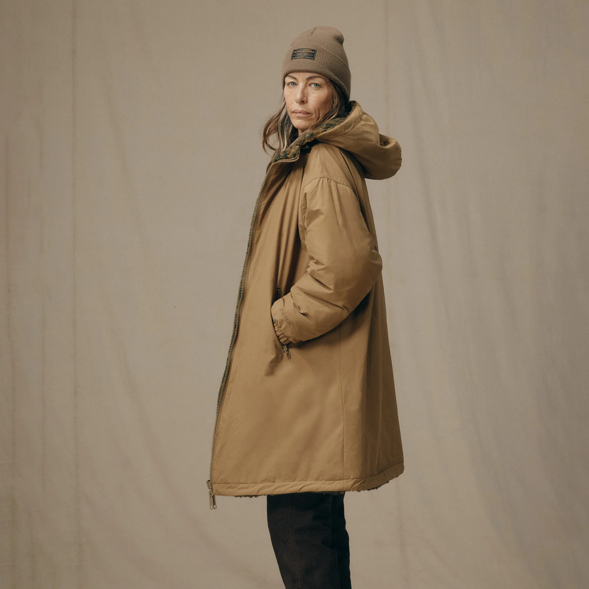 WOMEN’S REVERSIBLE WOOLY FLEECE COAT - Image 3