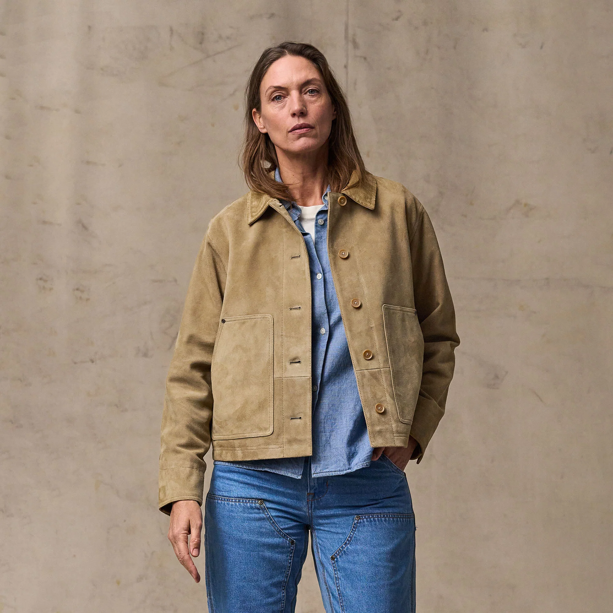 WOMEN'S SHORT SUEDE BARN JACKET - Image 8